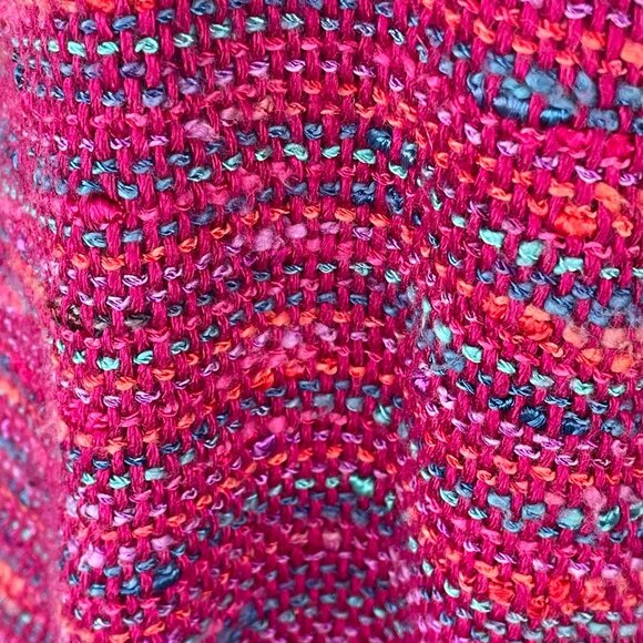 Vintage Fiber Art The Tangled Web Womens Handmade Vest Size L Pink REVERSIBLE - Picture 9 of 13